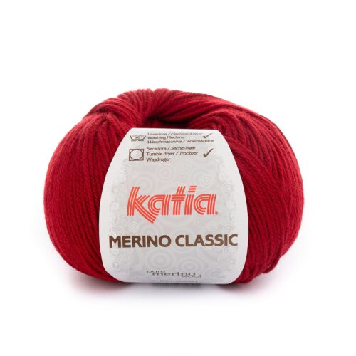 ovillo de merino classic merino superwash y acrílico color 22 granate