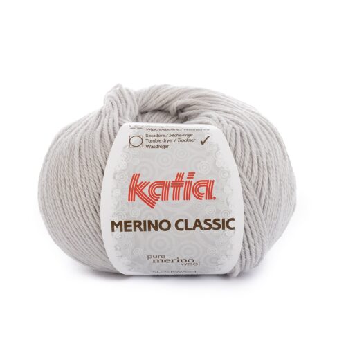 ovillo de merino classic merino superwash y acrílico color 38 gris muy claro