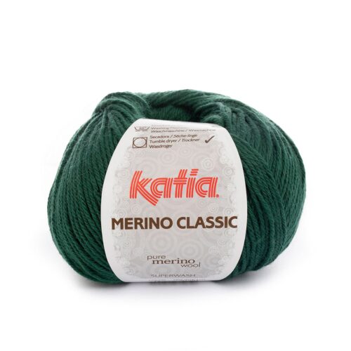 ovillo de merino classic merino superwash y acrílico color 15 verde muy oscuro