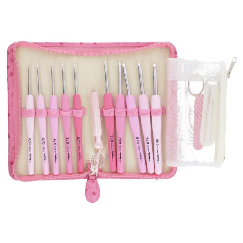 Estuche de agujas de ganchillo completo Etimo tulip rose
