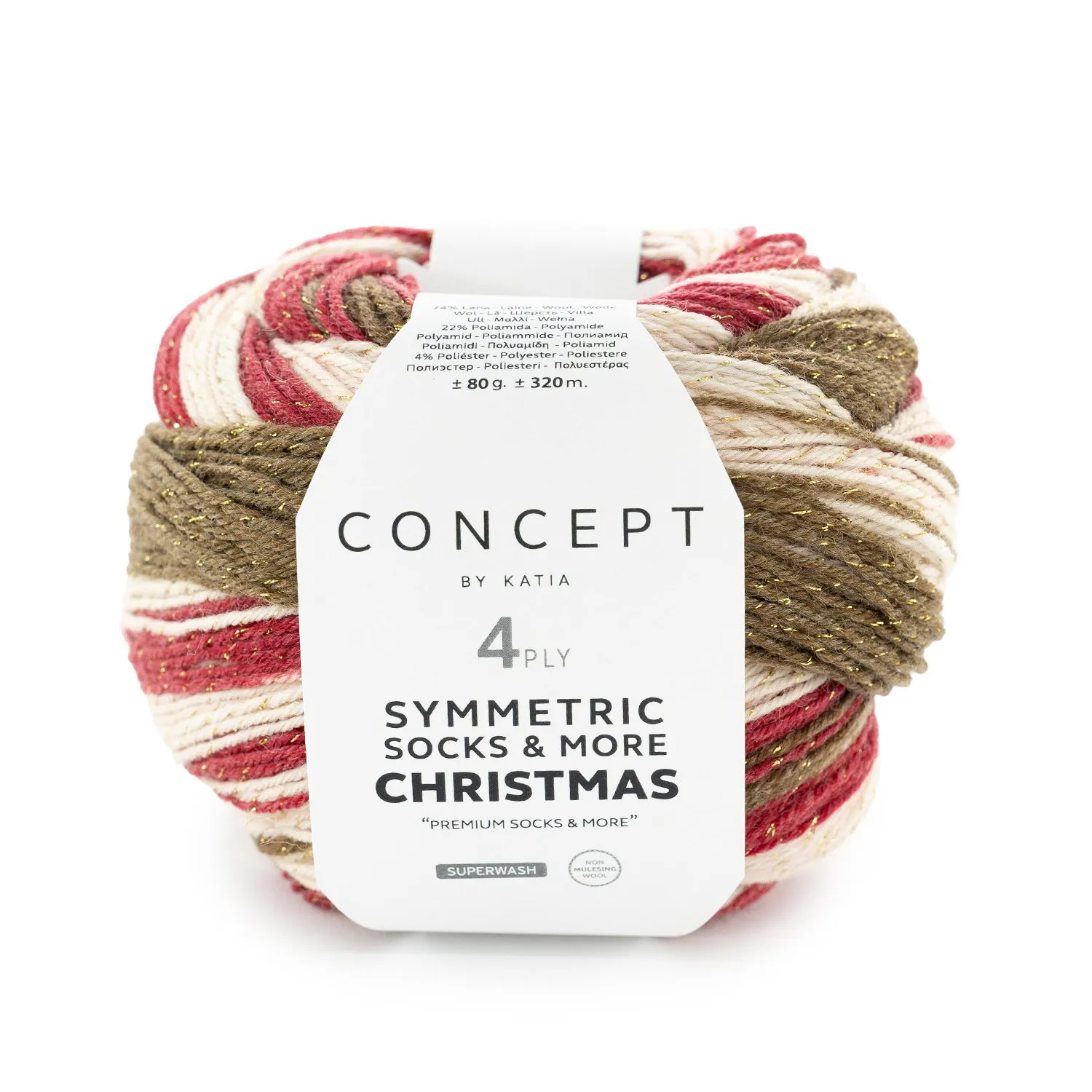 lana-hilo-symmetricsocksmorechristmas-tejer-lana-poliamida-poliester-metalizado-beige-blanco-rojo-otono-invierno-katia-200-fhd Christmas Symmetric Socks & More - Katia - Imagen 1